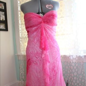 Pink Prom Dress Sequined Size 8
